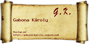 Gabona Károly névjegykártya