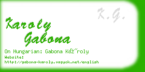 karoly gabona business card